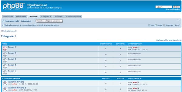 Tabbed Categories